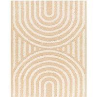 Livabliss Chauny Shaggy Rug - Modern Berber Rugs Living Room, Large 200x275 cm, Soft Shaggy Rugs for Bedroom - Neutral Boho Fluffy Rug, Easy Care Plush Thick Pile - Mustard and White