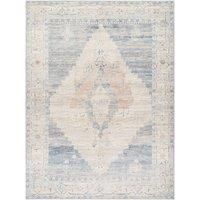 Livabliss x Becki Owens Luca Vintage Rug - Area Rugs Living Room 160x213 cm, Dining Floor, Kitchen, Traditional Multicoloured Boho Style, Easy Care Pile, Bohemian Large Rug, Ivory, Blue, Grey