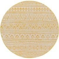 Livabliss Alora Indoor Outdoor Rug - Large Boho Rugs for Living Room 160 cm Dining, Kitchen Carpet, Patterned Neutral and Coloured Rugs, Waterproof, Stain Durable - Mustard, Ivory