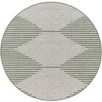 Livabliss Sevilla Indoor Outdoor Rug - Large Boho Rugs for Living Room 160 cm Dining, Kitchen Carpet, Patterned Neutral and Coloured Rugs, Waterproof, Stain Durable - Green, Ivory