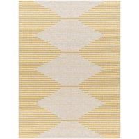 Livabliss Sevilla Indoor Outdoor Rug - Large Boho Rugs for Living Room 160 cm Dining, Kitchen Carpet, Patterned Neutral and Coloured Rugs, Waterproof, Stain Durable - Mustard, Ivory