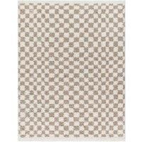 Livabliss Burgas Shaggy Rug - Modern Berber Rugs Living Room, Large 160x213 cm, Soft Shaggy Rugs for Bedroom - Neutral Boho Fluffy Rug, Easy Care Plush Thick Pile - Ivory and Dark Beige