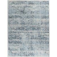 Livabliss Evora Vintage Rug - Area Rugs for Living Room 160x216 cm, Bedroom - Scandi Neutral Rugs, Traditional Patterned Boho Style, Natural Easy Care Pile - Large Rug, Dark Blue and Ivory