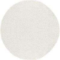 Livabliss Home Shaggy Rug - Modern Berber Rug Living Room 160 cm, Soft Shaggy Rugs for Bedroom - Neutral Boho Fluffy Rug, Easy Care Plush Thick Pile - Round Rug, White Rug