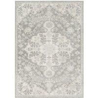 Livabliss Asmara Vintage Rug - Area Rugs Living Room 200x274 cm, Dining Floor, Kitchen, Traditional Multicoloured Boho Style, Easy Care Pile, Bohemian Large Rug, Grey, Black and White