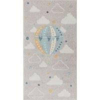 Livabliss Hot Air Balloon Kids Rug - Childrens Rugs for Bedroom 80x150 cm, Kids Carpet for Girls and Boys Bedroom, Playroom and Nursery Rugs, Baby Rug for Girl or Boy Room, Grey