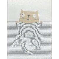 Livabliss Cat Washable Kids Rug - Childrens Rugs for Bedroom 160x213 cm, Machine Washable Animal Rug for Girls & Boys Bedroom, Playroom and Nursery Rugs - Girl, Boy, Baby, Kids Carpet, Cream