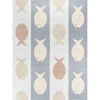 Livabliss Fish Washable Kids Rug - Childrens Rugs for Bedroom 120x170 cm, Machine Washable Animal Rug for Girls & Boys Bedroom, Playroom and Nursery Rugs - Girl, Boy, Baby, Kids Carpet, Cream