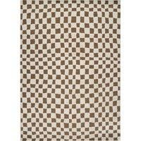 Livabliss Pula Geometric Rug - Scandi Area Rugs Living Room 200x275 cm, Dining, Kitchen - Neutral, Abstract Patterned Rugs, Boho Style, Easy Care Pile - Large Rug, Cream, Orange and Brown