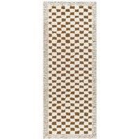 Livabliss Sanluri Shaggy Rug - Modern Runner Rugs Living Room, Hallway 80x220 cm, Soft Shaggy Rugs for Bedroom - Neutral Boho Fluffy Rug, Easy Care Plush Thick Pile - Ivory and Brown