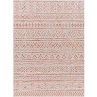 Livabliss Alora Indoor Outdoor Rug - Large Boho Rugs for Living Room 200x275 cm Dining, Kitchen Carpet, Patterned Neutral and Coloured Rugs, Waterproof, Stain Durable - Coral, Ivory, Pink