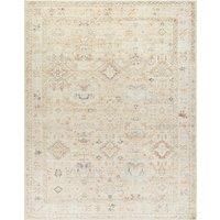 Livabliss x Becki Owens Marlene Vintage Rug - Area Rugs Living Room 198x275 cm, Dining Floor, Kitchen, Traditional Multicoloured Boho Style, Easy Care Pile, Bohemian Large Rug, Ivory, Brown, Coral