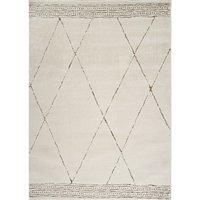 Livabliss Hvar Geometric Rug - Scandi Area Rugs Living Room 200x275 cm, Dining, Kitchen - Neutral, Abstract Patterned Rugs, Boho Style, Easy Care Pile - Large Rug, Ivory and Brown