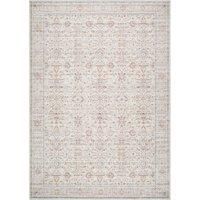 Livabliss x PNW Home/'s Jordyn Spokane Vintage Rug - Area Rugs for Living Room 160x213 cm, Bedroom - Scandi Neutral Rugs, Traditional Patterned Boho Style, Natural Easy Care Pile - Large Rug, Beige
