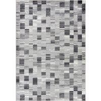 Livabliss Mutari Geometric Rug - Scandi Area Rugs Living Room 160x220 cm, Dining, Kitchen - Neutral, Abstract Patterned Rugs, Boho Style, Easy Care Pile - Large Rug, Black Grey, White