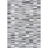 Livabliss Ariola Geometric Rug - Scandi Area Rugs Living Room 160x220 cm, Dining, Kitchen - Neutral, Abstract Patterned Rugs, Boho Style, Easy Care Pile - Large Rug, Black Grey, White