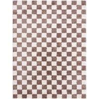 IZALINE Machine Washable Modern Shaggy Dark Brown Area Rug 160 x 213 cm