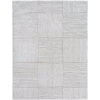 Livabliss x Galey Alix Shaggy Rug - Modern Berber Rugs Living Room, Large 160x213 cm, Soft Shaggy Rugs for Bedroom - Neutral Boho Fluffy Rug, Easy Care Plush Thick Pile - Ivory, Dark Brown