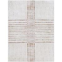Livabliss x Galey Alix Shaggy Rug - Modern Runner Rugs Living Room, Hallway 80x220 cm, Soft Shaggy Rugs for Bedroom - Neutral Boho Fluffy Rug, Easy Care Plush Thick Pile - Ivory, Dark Brown