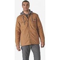 CHEROKEE Men/'s Fleece Hooded Duck Shirt Jacket With Hydroshield Work Utility Outerwear, Brown Duck, M UK
