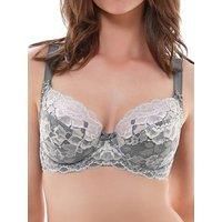Fantasie Marianna Bra Size 30D Silver Grey Lace Side Support Full Cup 9202