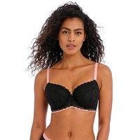 Freya Offbeat Underwired Padded Half Cup Bra - Black