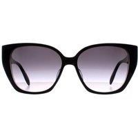 Alexander McQueen AM0284S Womens Plastic Sunglass 002 Black Gray Grad 58-15