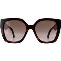 Gucci Women's Square Havana Crystal Brown Gradient GG1300S Sunglasses