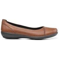 Hotter Robyn Ii Wide Fitting Leather Ballerina Shoes - Rich Tan