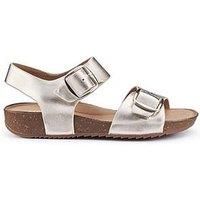 Hotter Sandals Leather Standard Tourist Ii - Soft Gold-Le