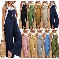 Women'S Wide Leg Jumpsuit - 6 Sizes, 10 Colours - Pink