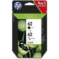 HP N9J71AE 62 Original Ink Cartridges, Black and Tri-color, Multipack