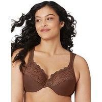 Glamorise Full Figure Plus Size Low Cut Wonderwire Lace Bra Underwire #1240