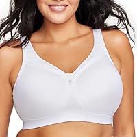 Glamorise MagicLift Seamless Firm Support Wirefree Bra 1007 (Women/'s & Women/'s Plus) White