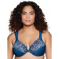 Glamorise Full Figure Plus Size Wonderwire Front-Closure Bra Underwire #1245 Dark Denim
