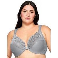 Glamorise Front-Closure Cotton Wonderwire Underwire Bra 1241 (Women/'s & Women/'s Plus) Silver