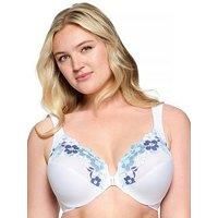 Glamorise Front-Closure Cotton Wonderwire Underwire Bra 1241 (Women/'s & Women/'s Plus) White