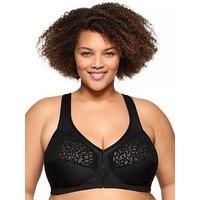 Glamorise MagicLift Front-Closure Racerback Wirefree Bra 1206 (Women/'s & Women/'s Plus) Black