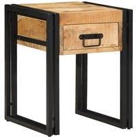 Side Table 40x40x50 cm Solid Rough Wood Mango