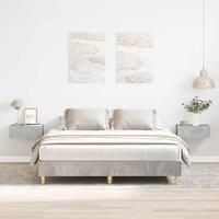 Bed Frame No Mattress Concrete Grey 150x200 cm King Size Engineered Wood