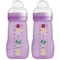 Mam Ea 270Ml 2 Pack Baby Bottle Set- Pink