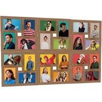 Collage Photo Frame for 24x(10x15 cm) Picture Light Brown MDF
