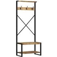 Clothes Rack 80x40x190 cm Solid Rough Wood Mango