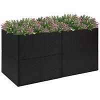 Garden Planter Black 157x80x80 cm Poly Rattan