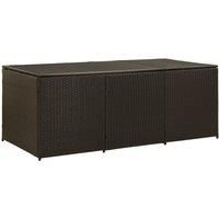 Garden Storage Box Poly Rattan 180x90x70 cm Brown