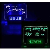 Clear Scribble Memo Alarm Clock - Blue Or Green Pen!