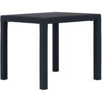Garden Table Anthracite 79x79x72 cm Plastic Rattan Look