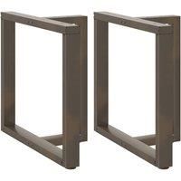 Dining Table Legs T-Shaped2 pcs Natural Steel 70x35x(72-73) cm Steel