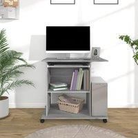 Computer Desk Grey Sonoma 80x50x75 cm Engineered Wood