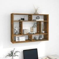 Wall Shelf Smoked Oak 75x16x55 cm Engineered Wood
